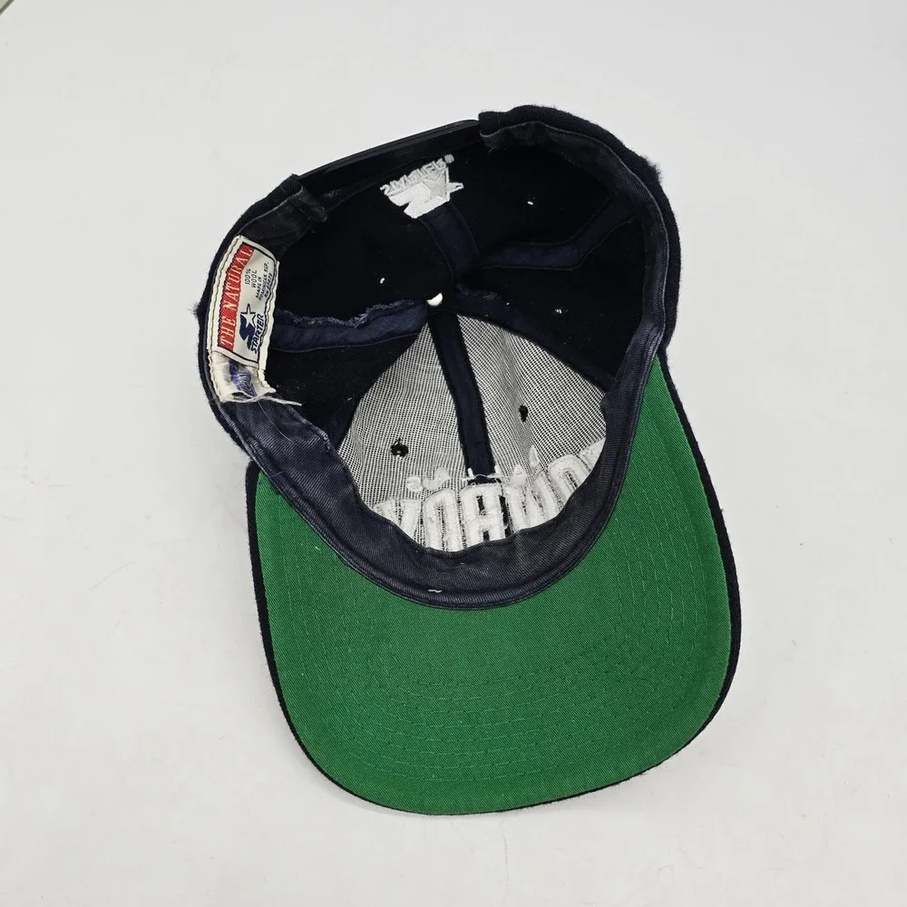 Vintage Starter Dallas Cowboys Hat Snapback NFL Blue Wool Arch Logo Navy Natural